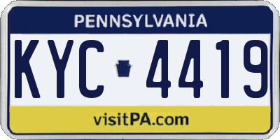 PA license plate KYC4419