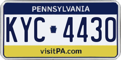 PA license plate KYC4430