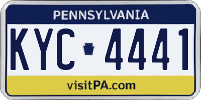 PA license plate KYC4441