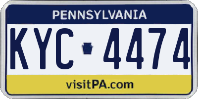PA license plate KYC4474
