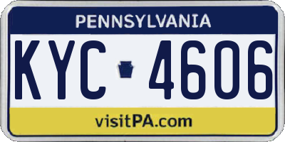 PA license plate KYC4606