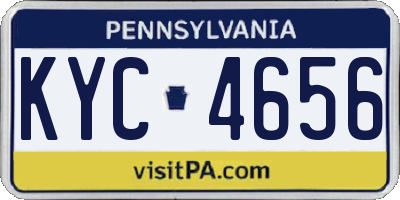 PA license plate KYC4656