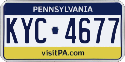 PA license plate KYC4677