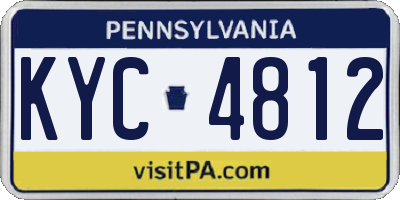 PA license plate KYC4812