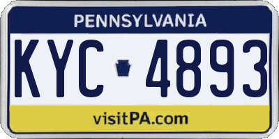 PA license plate KYC4893