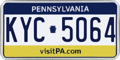 PA license plate KYC5064