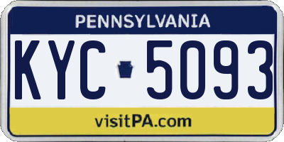 PA license plate KYC5093