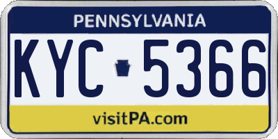 PA license plate KYC5366