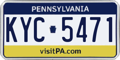 PA license plate KYC5471