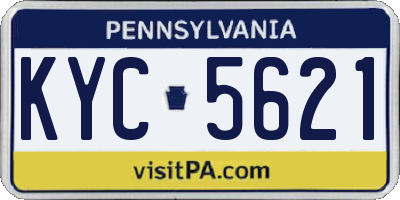 PA license plate KYC5621