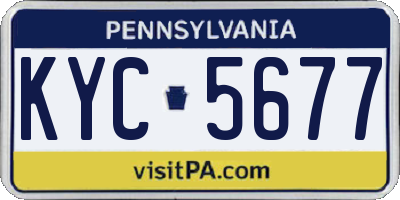 PA license plate KYC5677