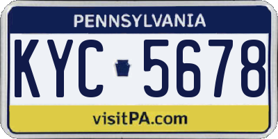 PA license plate KYC5678