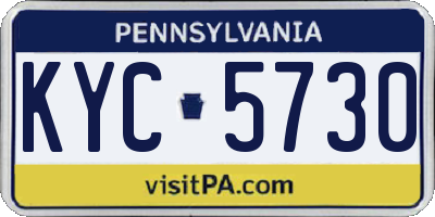 PA license plate KYC5730