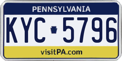 PA license plate KYC5796
