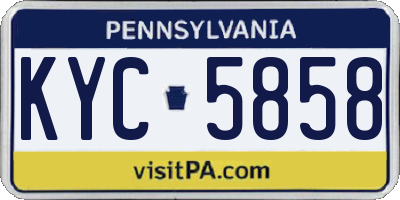 PA license plate KYC5858