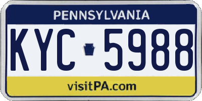 PA license plate KYC5988