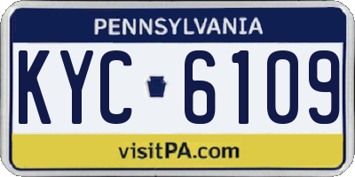 PA license plate KYC6109