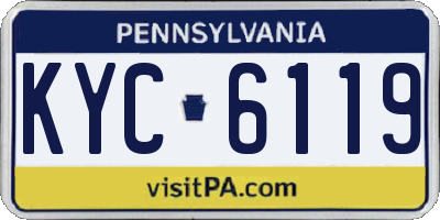 PA license plate KYC6119