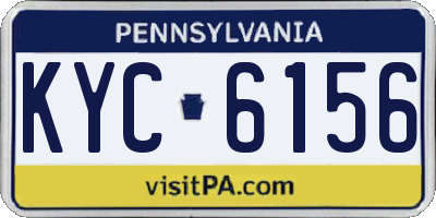 PA license plate KYC6156