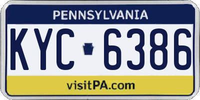 PA license plate KYC6386