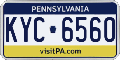 PA license plate KYC6560