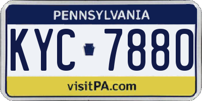 PA license plate KYC7880