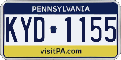 PA license plate KYD1155