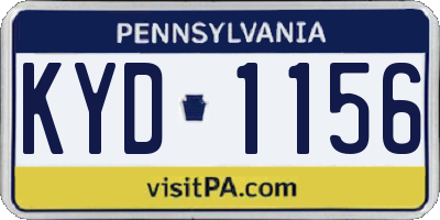 PA license plate KYD1156
