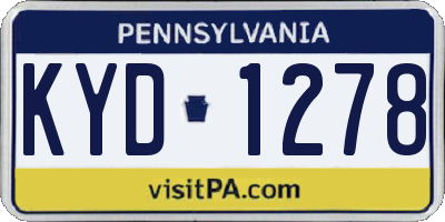 PA license plate KYD1278