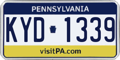 PA license plate KYD1339