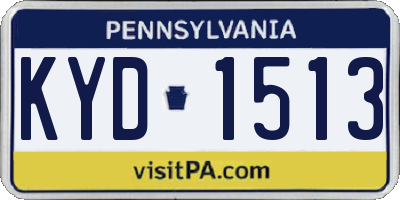 PA license plate KYD1513