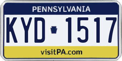 PA license plate KYD1517