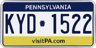 PA license plate KYD1522