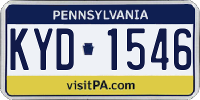 PA license plate KYD1546
