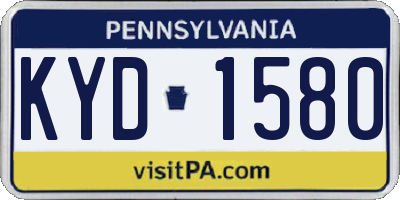 PA license plate KYD1580