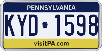 PA license plate KYD1598