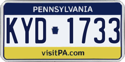 PA license plate KYD1733