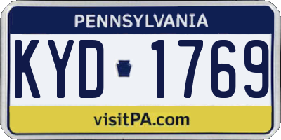 PA license plate KYD1769
