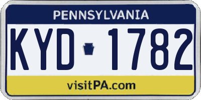 PA license plate KYD1782