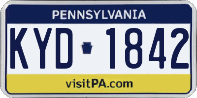 PA license plate KYD1842