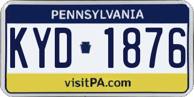PA license plate KYD1876