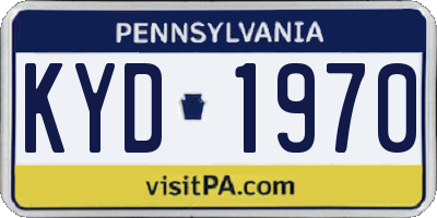 PA license plate KYD1970