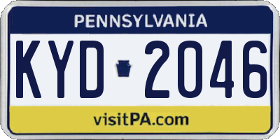 PA license plate KYD2046
