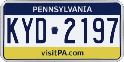 PA license plate KYD2197