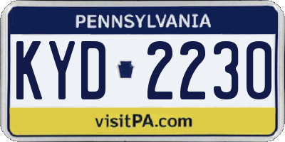 PA license plate KYD2230