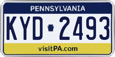 PA license plate KYD2493