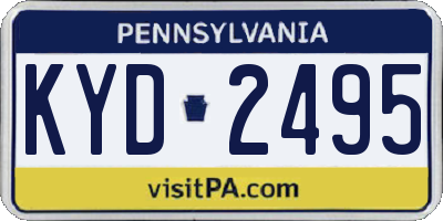 PA license plate KYD2495