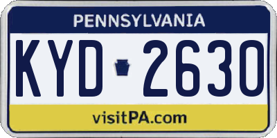 PA license plate KYD2630