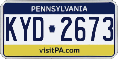 PA license plate KYD2673