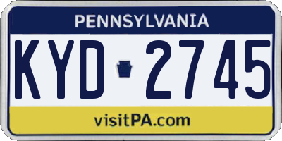 PA license plate KYD2745